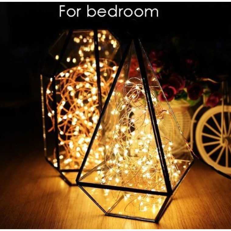 (BISA COD) FTIHSHP LED Lampu Hias String Lights IP65 USB 100 LED 10 Meter Warm White - TDC-01