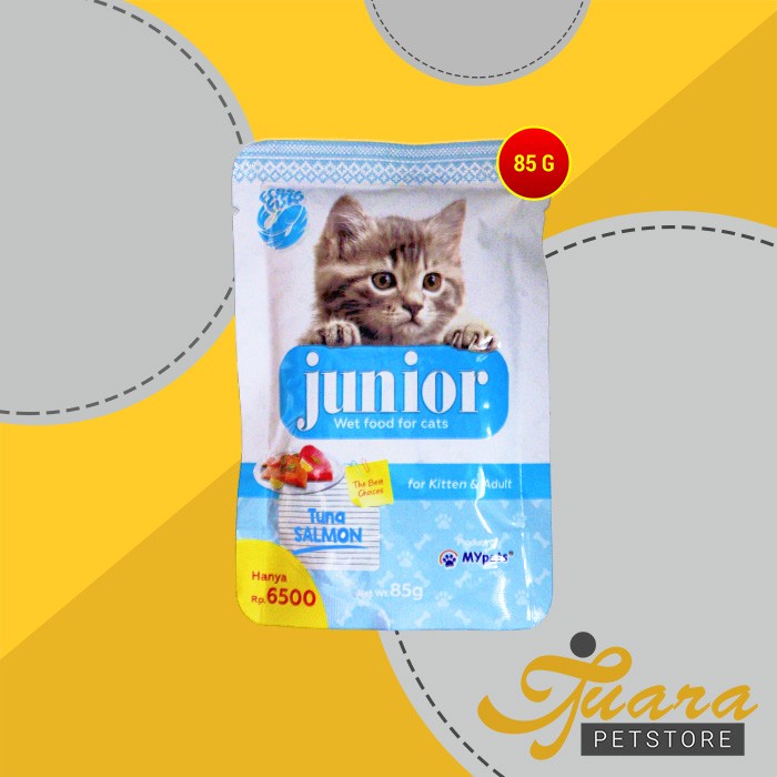 Makanan Basah Kucing Junior Wet Food Pouch 85 Gram Non Whiskas