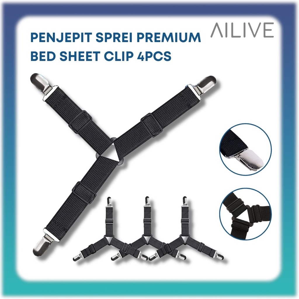 4PCS Penjepit Sprei Premium Sprei Anti Rusak / Bed Clip Holder Penjepit Ujung Sprei