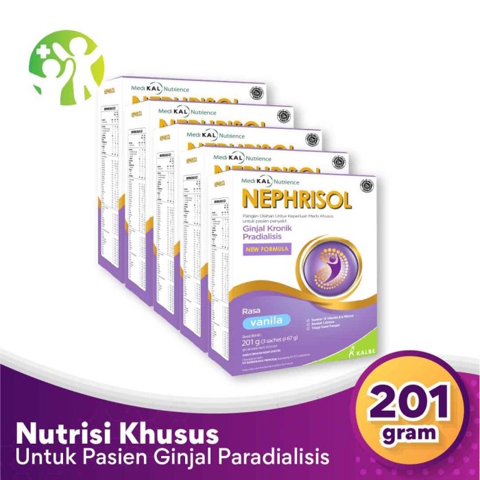 

[ COD ] Bundle 5 Box Nephrisol - Nutrisi Rendah Protein Pasien Gagal Ginjal - Vanila