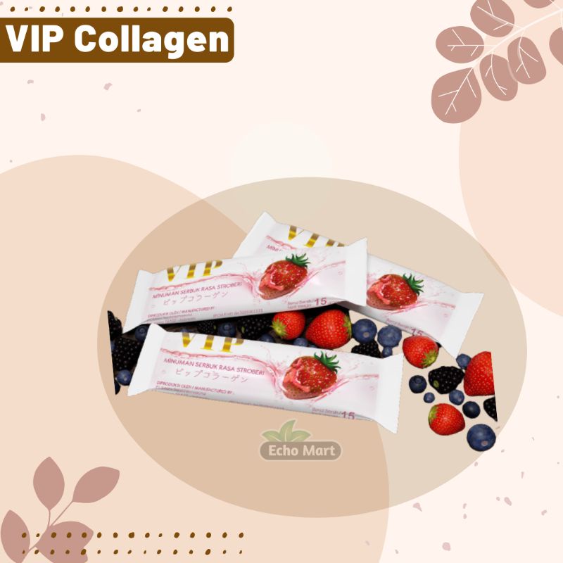 [ORI] VIP COLLAGEN BOX Minuman Serbuk Perawatan Kulit dari dalam 100% original BPOM