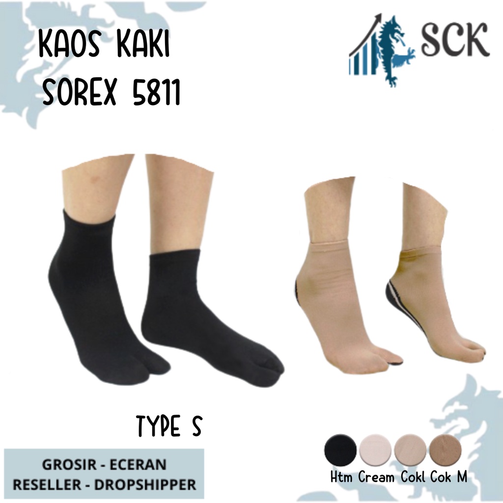 Kaos Kaki Sorex Wanita Muslimah Jempol K 5811 / Kaus Kaki Perempuan 2 Jari Atas Mata Kaki - SCK