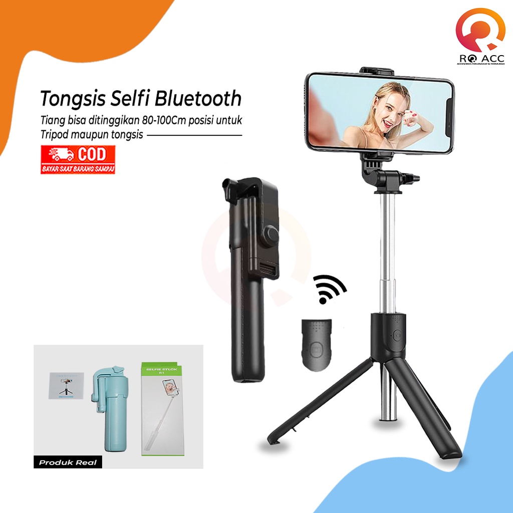 [RO ACC] NVN-R1 TONGSIS SELFIE STICK TRIPOD PHONE STAND BLUETOOTH REMOTE