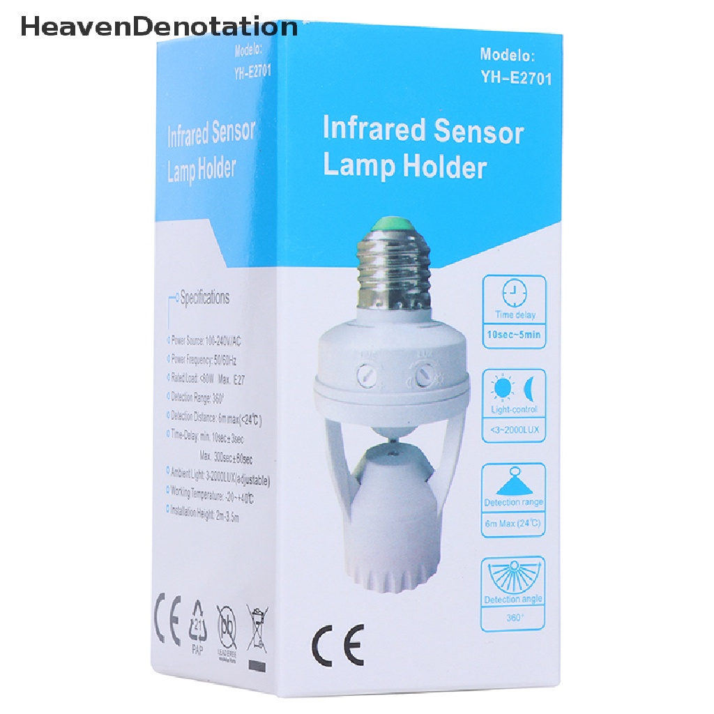 [HeavenDenotation] Dudukan Lampu Induksi Sekrup E27 Saklar Sensor LED E27 Safe Body Hol HDV