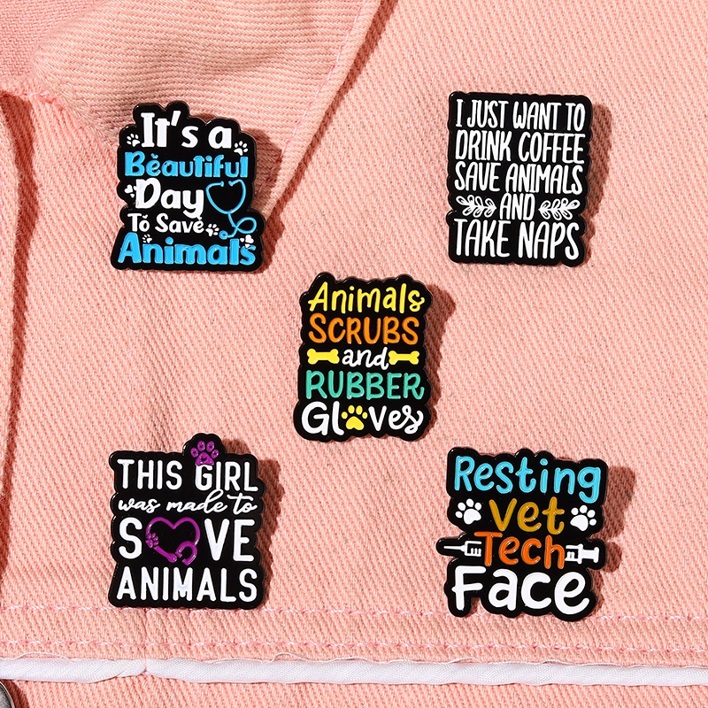 Lucu Colorful Quotes Enamel Pin Simpan Hewan Bros Kerah Pin Power Surat Motivasi Lencana Teman Hadiah Kartun Text Perhiasan