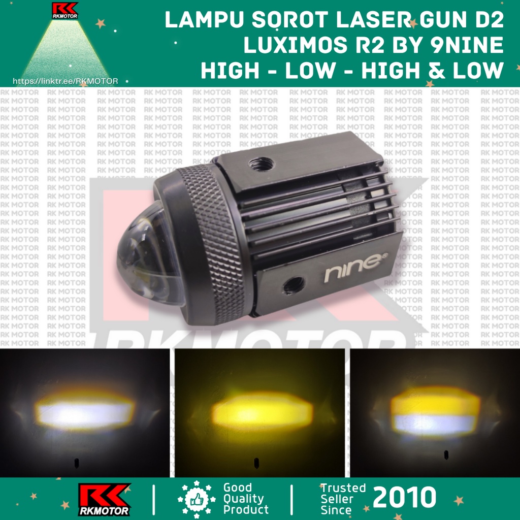 Lampu LED Tembak Motor Mobil Luminos Luximos R2 Projektor Laser 40W