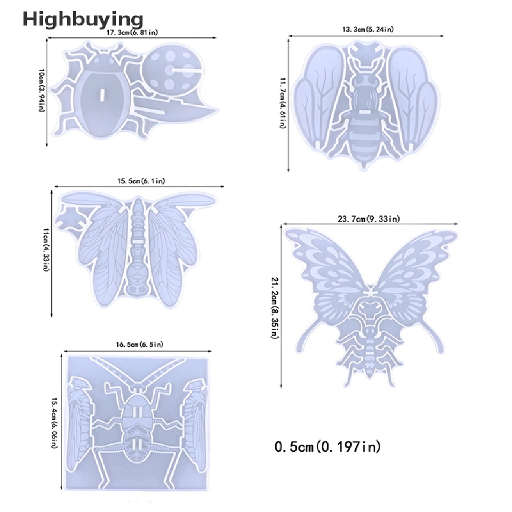 Hbid DIY Epoxy Silicone Cetakan Kupu-Kupu Capung Lebah Majelis Ornamen 3D Stereo Handmade Casg Cetakan Serangga Membuat Perhiasan Ornamen Hias Glory