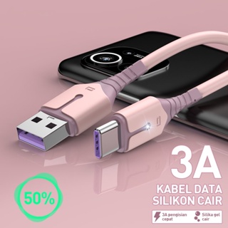 【Ready】LED 3A Kabel Data fast charging Type C Micro USB  Android Universal Cable Charger Kabel Casan