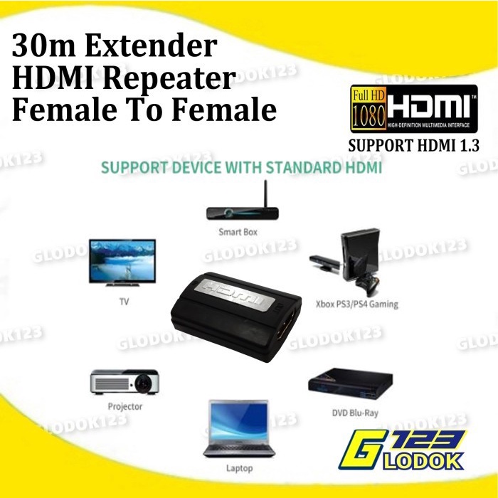 HDMI Repeater Extender Amplifier Booster Adapter Female To Female HDTV