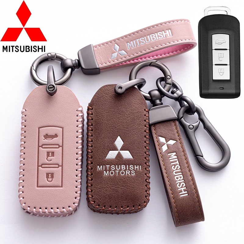 Untuk Mitsubishi Lancer Outlander ASX Triton Kulit Case Kunci Mobil Perlindungan Cover Smart Remote Control Tanpa Kunci