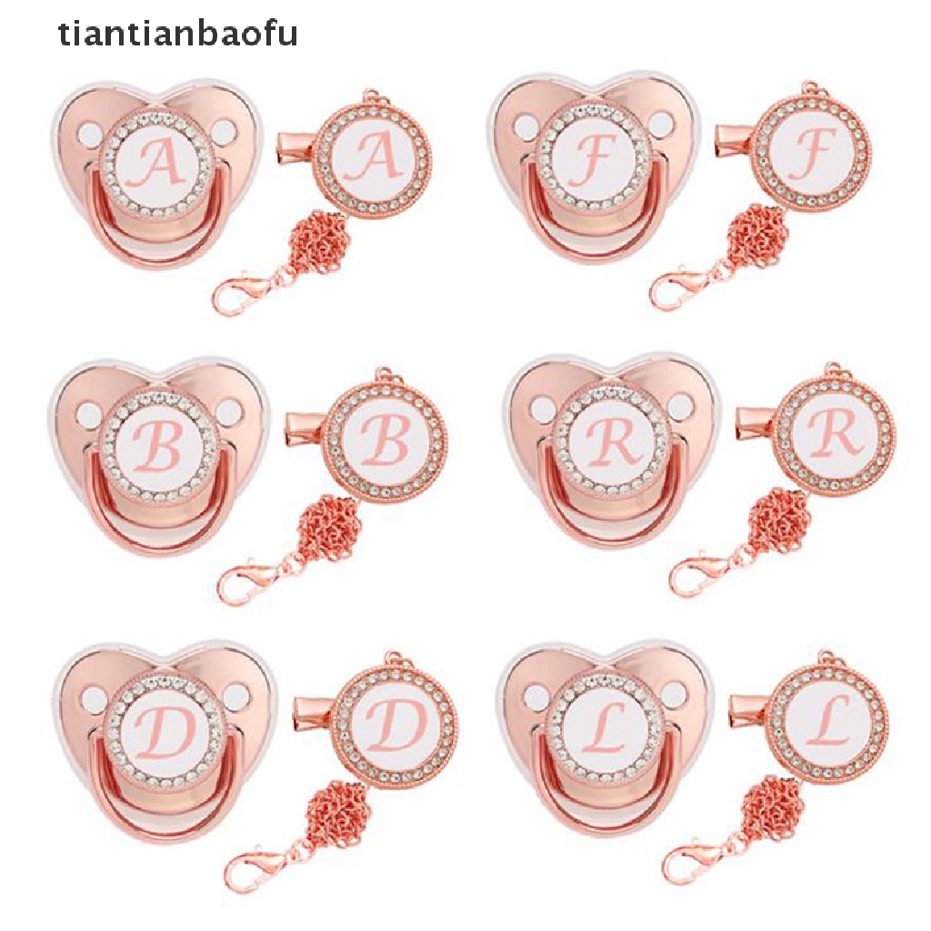 [tiantianbaofu] Rantai Klip Dot Bayi Baru Lahir Rose Gold Bling Silicone Baby Bayi Dot Butik