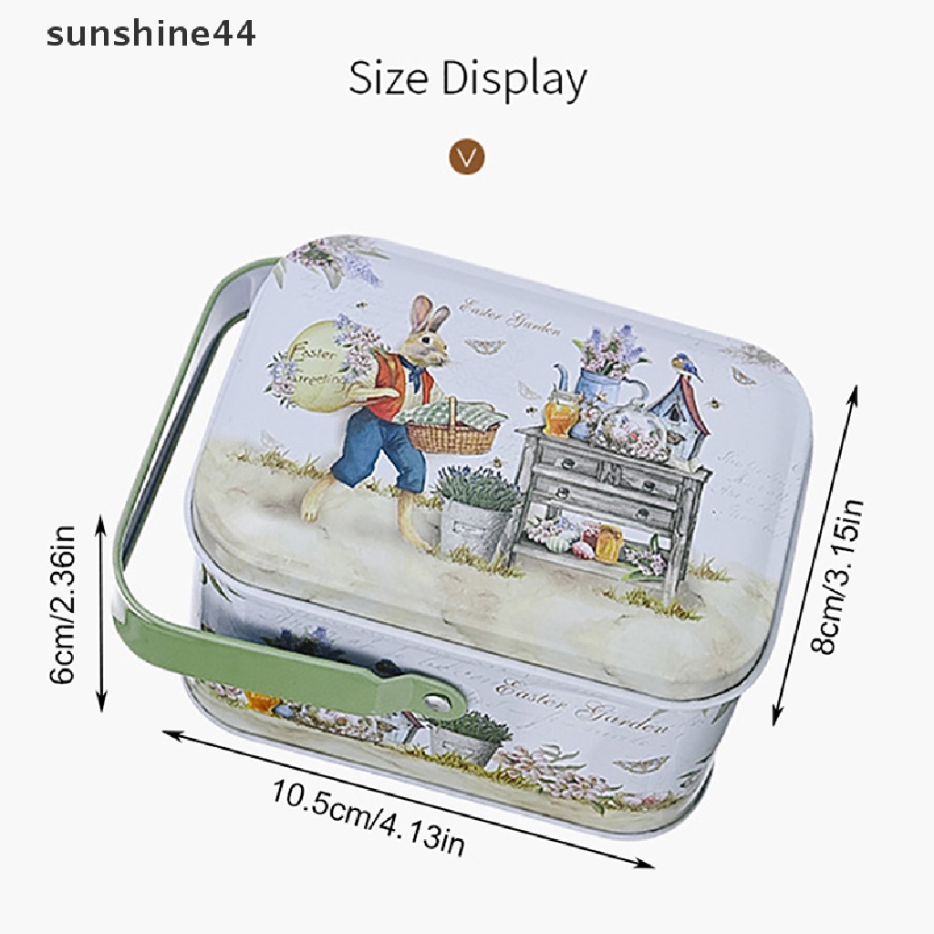 Sunshine Vintage Penyimpanan Koper Kecil Tinplate Candy Box Gift Box Dekorasi Paskah ID