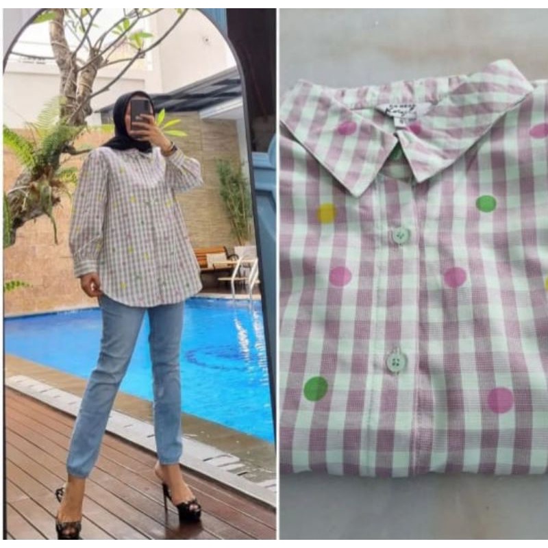 ♡kareemabutik♡ blouse poplin ori by edness kayla