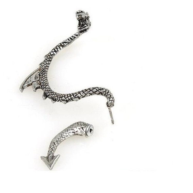 Anting Bentuk Naga | Aksesoris Pria Dan Wanita | Sendok Garpu Bahan Stainless Steel