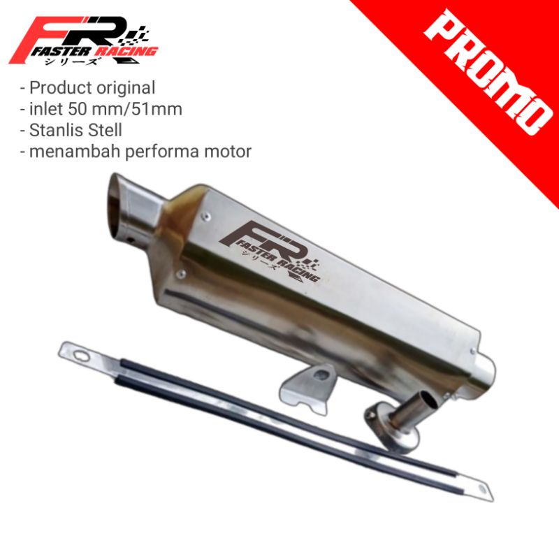 Silencer Knalpot Big Volume Original FASTER RACING Type Zero full bass Adem