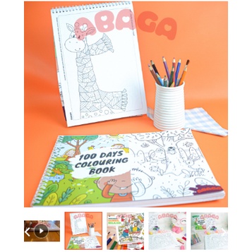 

buku mewarnai 100Days Coloring Book Art Hobby/ buku mewarnai Ukuran: 30x21cm (A4)