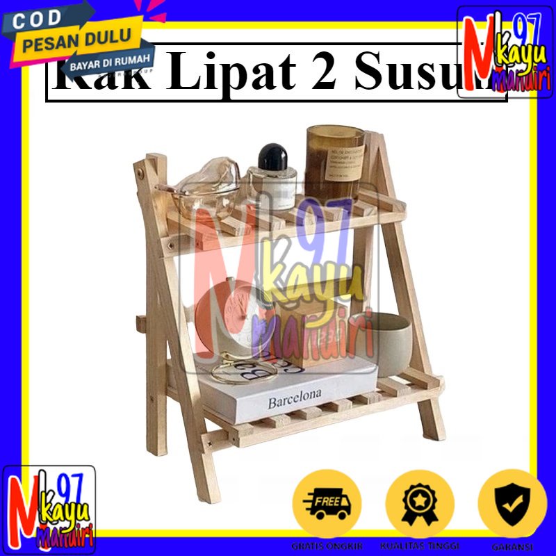Rak Susun kayu Mini Serbaguna | Rak Meja Rakit Multifungsi