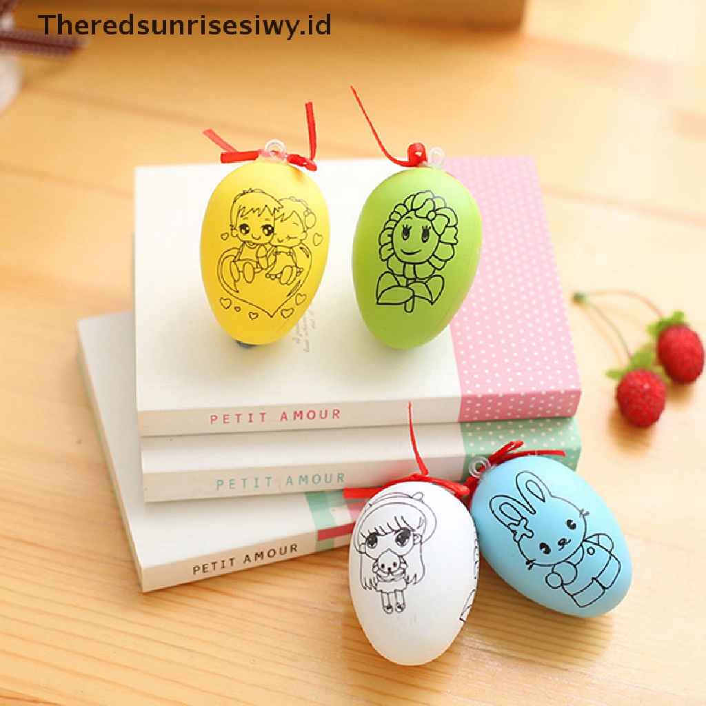 # Baju Lebaran # Diy Paing Foam Egg Easter Gift Party Decor Ation Foam Telur Dengan Pulpen Warna-Warni Untuk Kid Home Festival Craft Supplie~