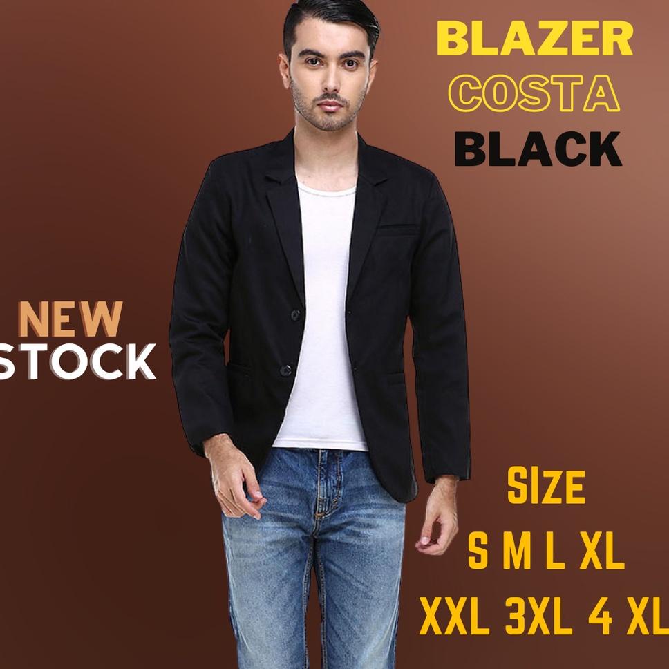BOOMING Jas Blazer Pria Hitam Slimfit Tersedia Jumbo Size Nikah Wedding Wisuda Kantor Formal Casual