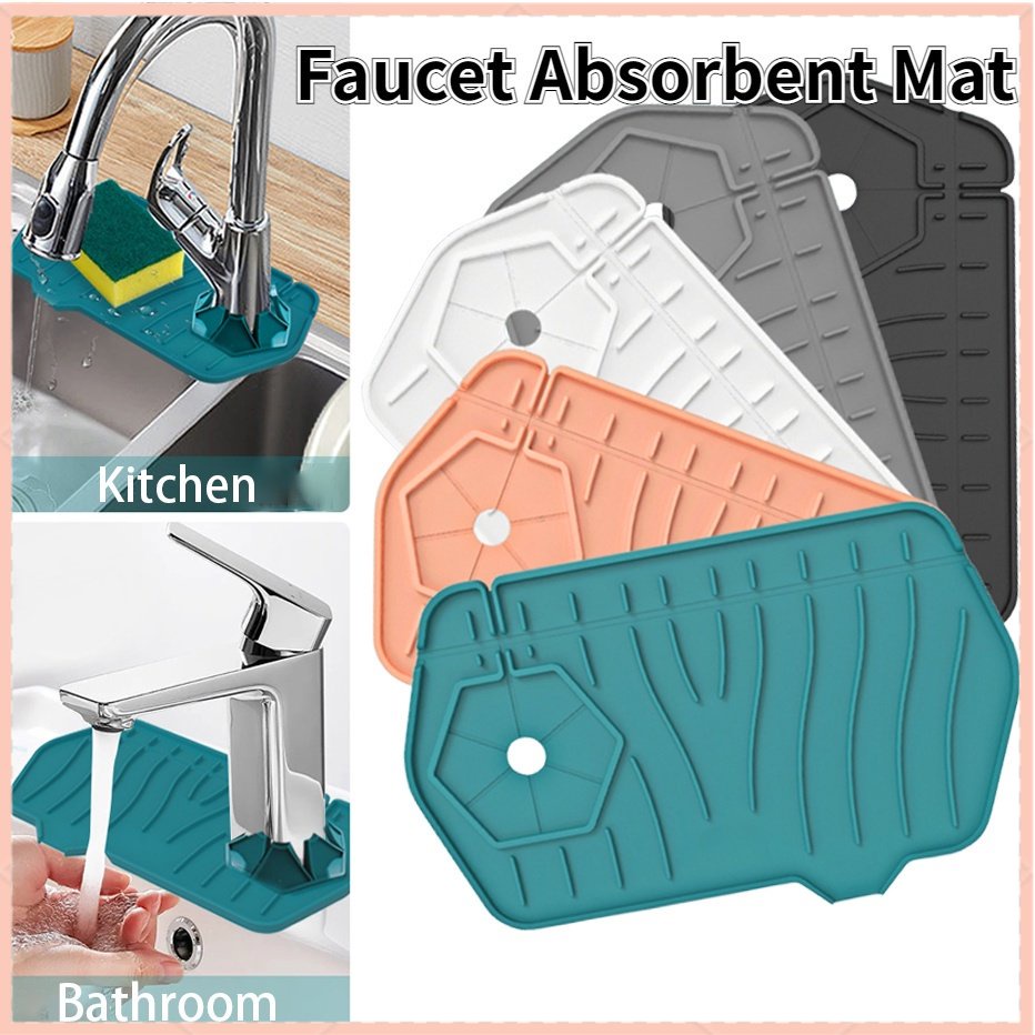 【COD】Faucet Absorbent Mat/Sink Protectors for Kitchen Sink/Silikon Bantalan Bendera Besar/dapur Tahan Air Pengeringan Pengeringan Bantalan Splash Silicon Glipper Bantalan