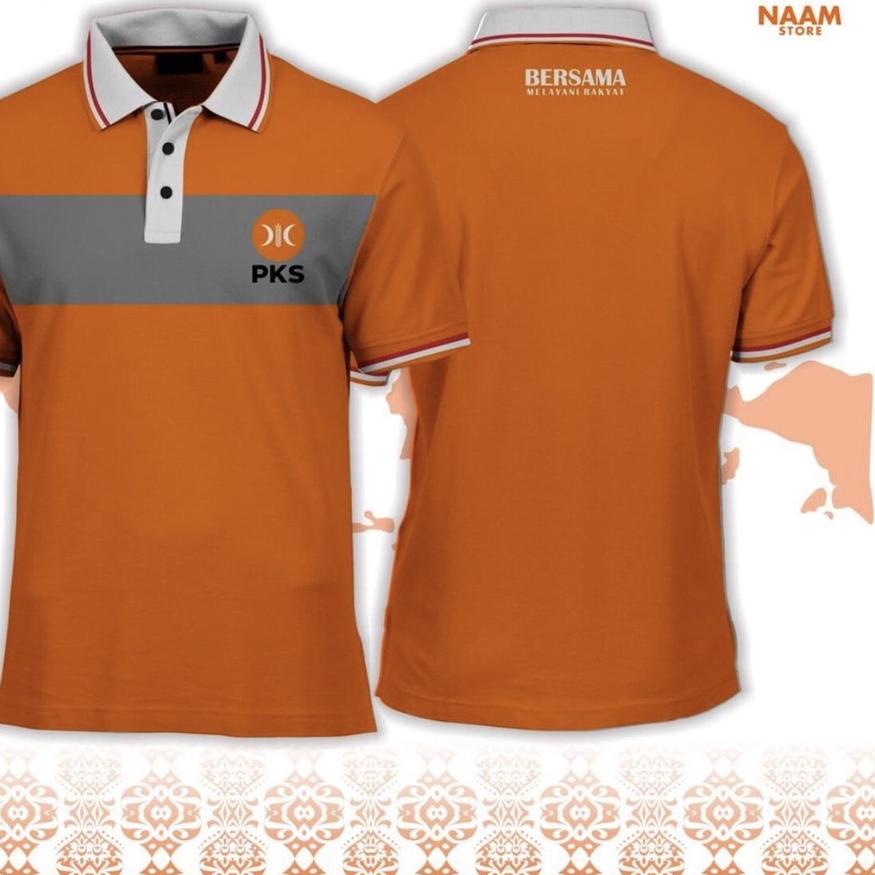 ✱ Kaos Kerah Polo Shirt PKS (Partai Keadilan Sejahtera) Oren/Orange by Naam Store ™