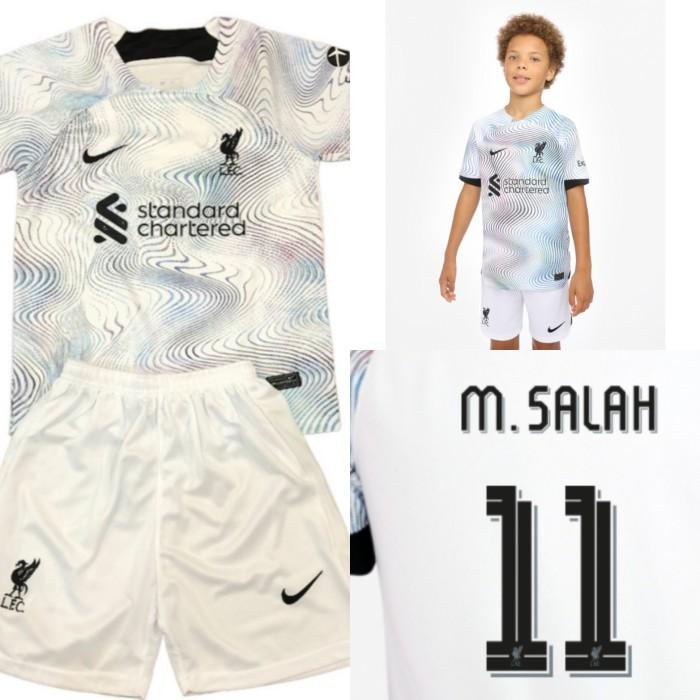 JERSEY BAJU BOLA LIVERPOOL AWAY KIDS ANAK 2022/2023 + NAMESET M SALAH Best Seller