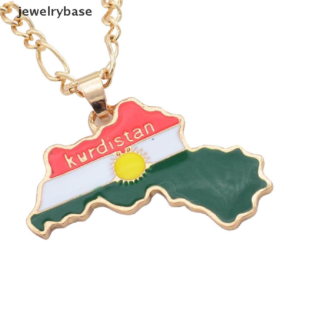 [jewelrybase] Kurdistan Map Kalung Untuk Wanita Pria Hip Hop Liontin Rantai Kreatif Warna Emas Kurdistan Bendera Map Liontin Kalung Perhiasan Hadiah Butik