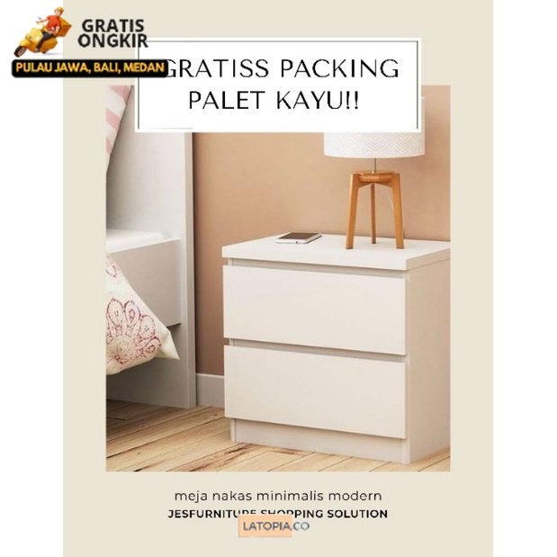 Meja Nakas Minimalis I Meja Sudut /bed table- Putih