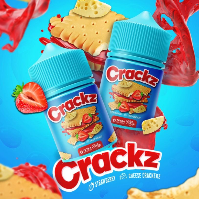NEW CUKAI 2023 Crackz V1 Strawberry Cheese Crackerz 60ML by Tetra x Vape On - Liquid