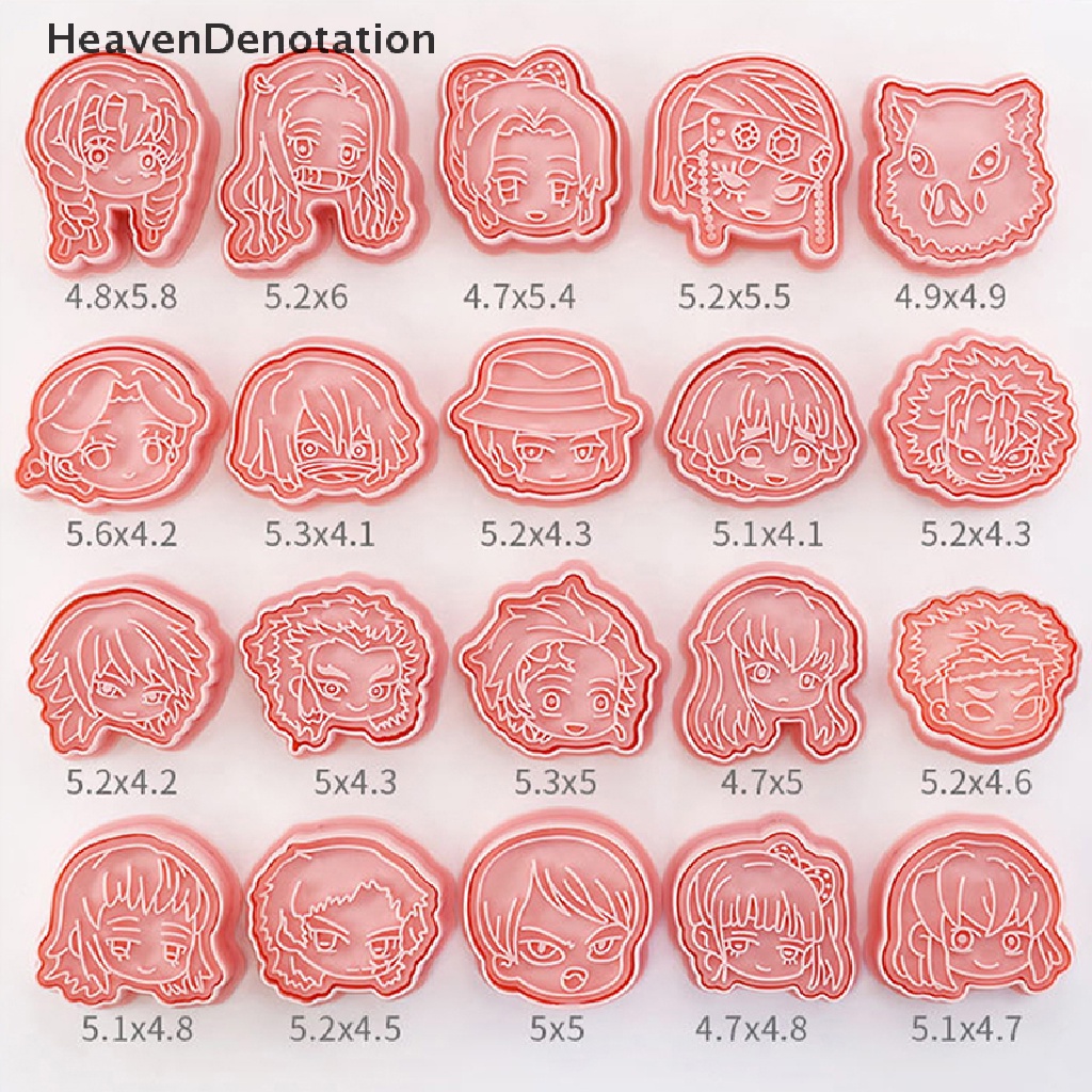 [HeavenDenotation] 8Pcs / Set Biscuit Mold Cartoon Characters Shape Cookie Cutter Cake Decor Tool HDV