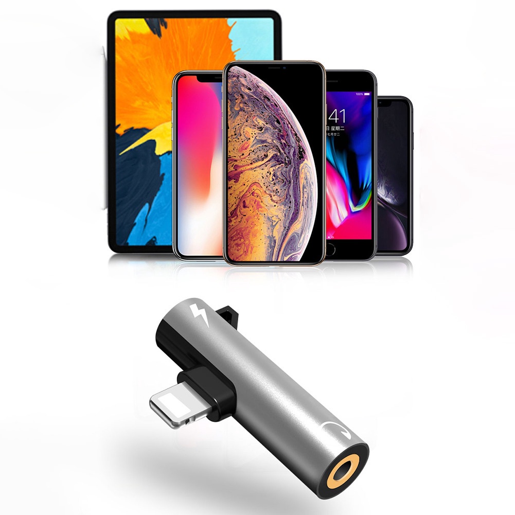 Lightning to Audio Adapter splitter Konverter Dual Konektor Audio Phone 7 8 Plus XS Max Lightning Kabel