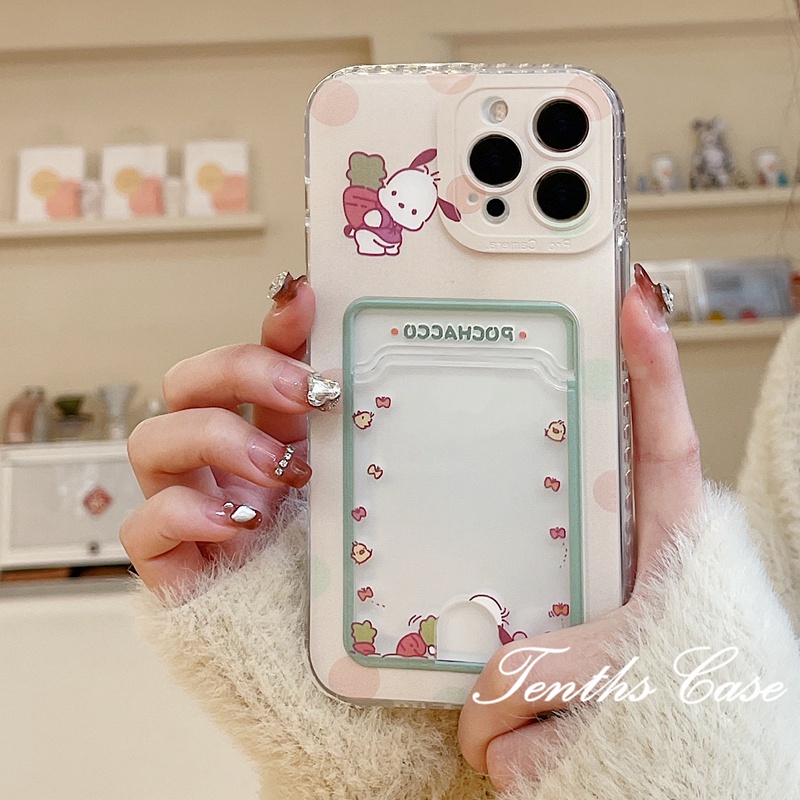 Vivo V27e V25e Y35 Y16 Y22s V23 V23e V20Pro Y15A Y15S Y21 Y21s Y21T Y33s Y33T V21e V21 Y20 Y20i Y12s Y17 Y12 Y11 Y15 Y1s Y50 Y30i Y51Striped Puppy Card Holder Casing Handphone Soft Cover
