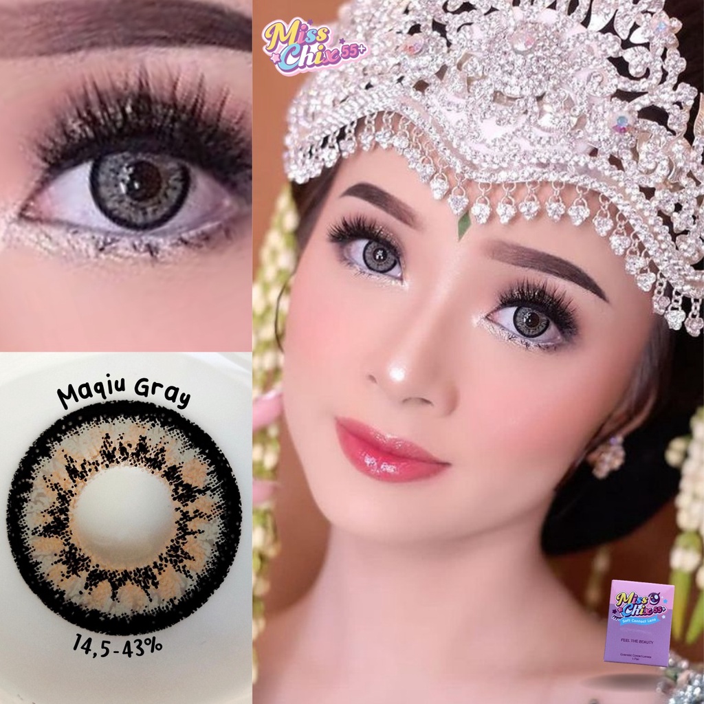 SOFTLENS TERMURAH - Maqiu Gray / Brown Normal - Minus -1000 Diameter 14,50 Mm