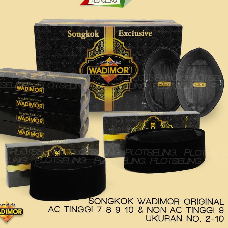 [cod]  Peci Songkok Kopiah WADIMOR ORIGINAL Hitam Polos AC dan Non AC Tinggi 7 8 9 10 Ukuran Anak La