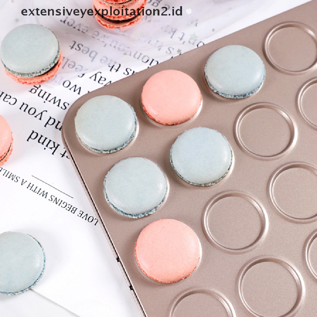 {NEW} 30lubang Macaroon Kit Carbon Steel Loyang Kue Macaron Pot Anti Lengket Baking Tray.