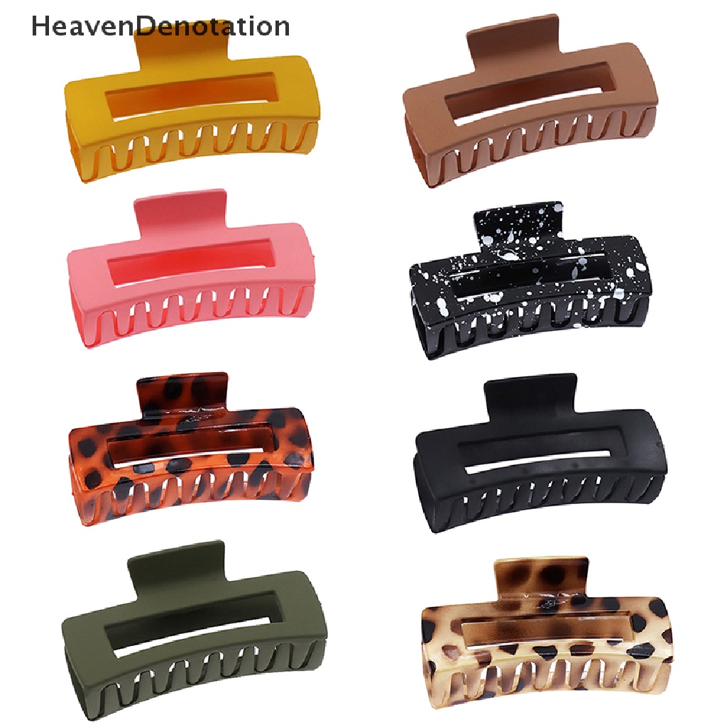 [HeavenDenotation] Korea Solid Cakar Rambut Besar Elegan Frosted Plastik Klip Rambut Jepit Rambut Barrette Hiasan Kepala Untuk Wanita Gadis Aksesoris Rambut HDV