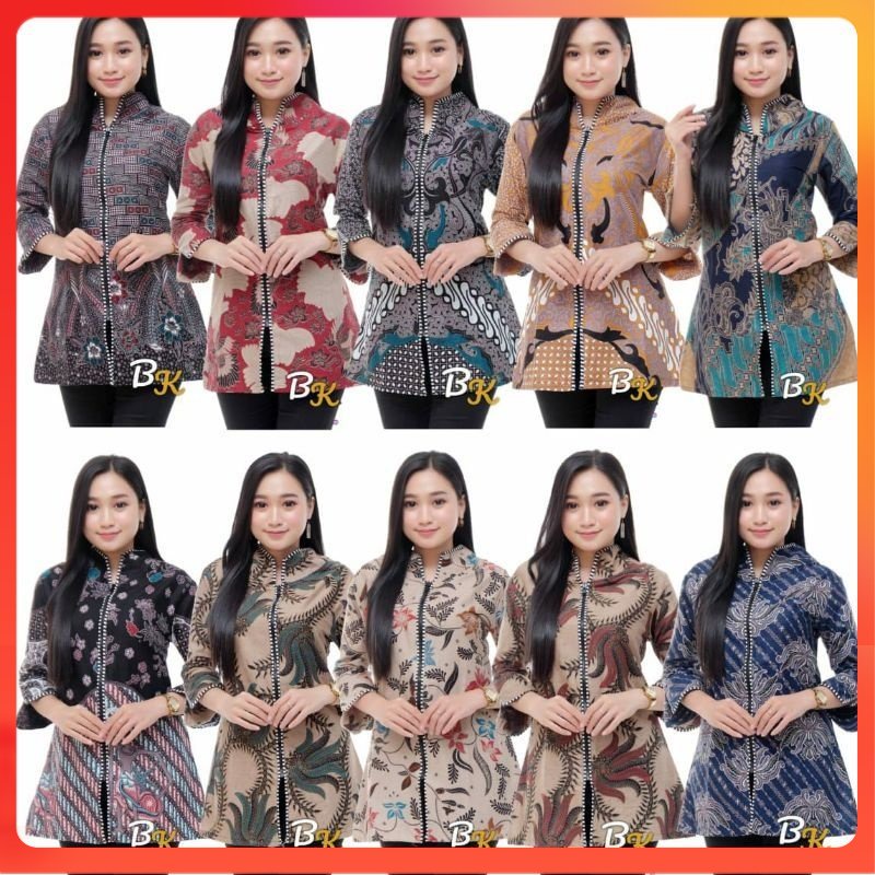 ATASAN Batik wanita blus batik atasan batik kantor moderen kemeja wanita BUTIKDIAN