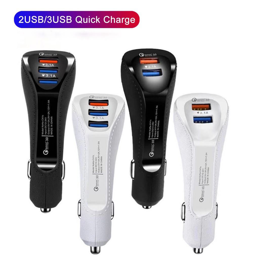 Golf Multi Fungsi Digital Display Charger Mobil QC3.0 3USB Charger Ponsel Adaptor Pengisian Cepat Untuk i-Phone Android Tipe C