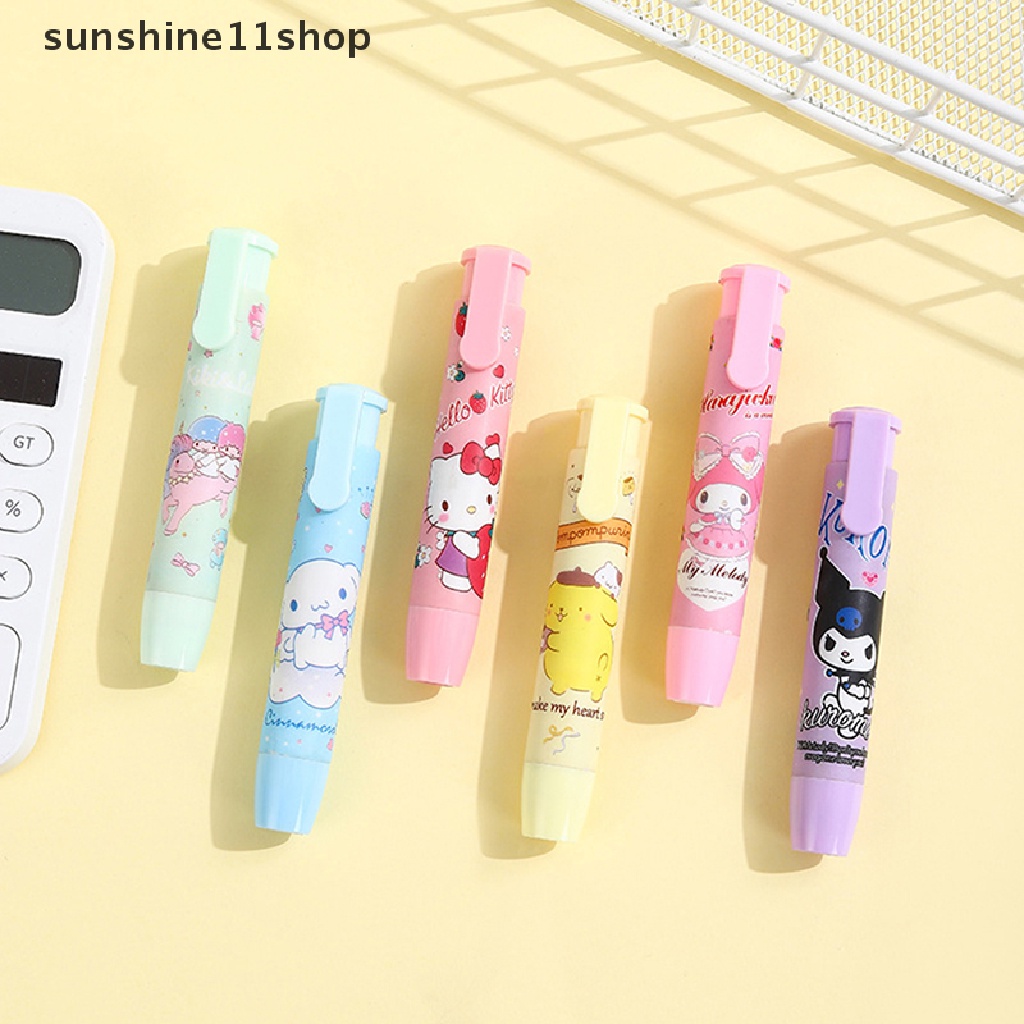 Sho Lucu Kreatif Ditarik Penghapus Kartun Kawaii Manis Menekan Penghapus Pensil Karet Lembut Refill Core Untuk Anak-Anak Art Wrig Erasers Pen Alat Tulis Kantor N