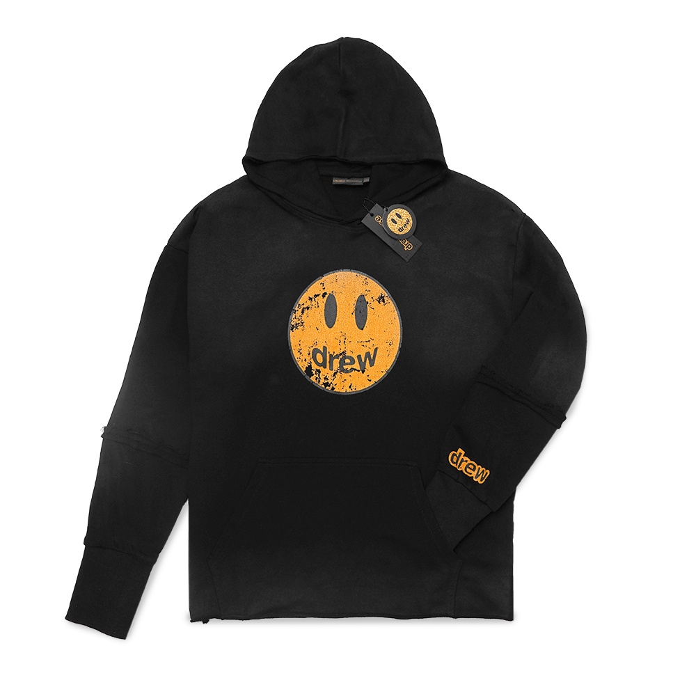 Drew House Faded Mascot Deconstructed Hoodie Black