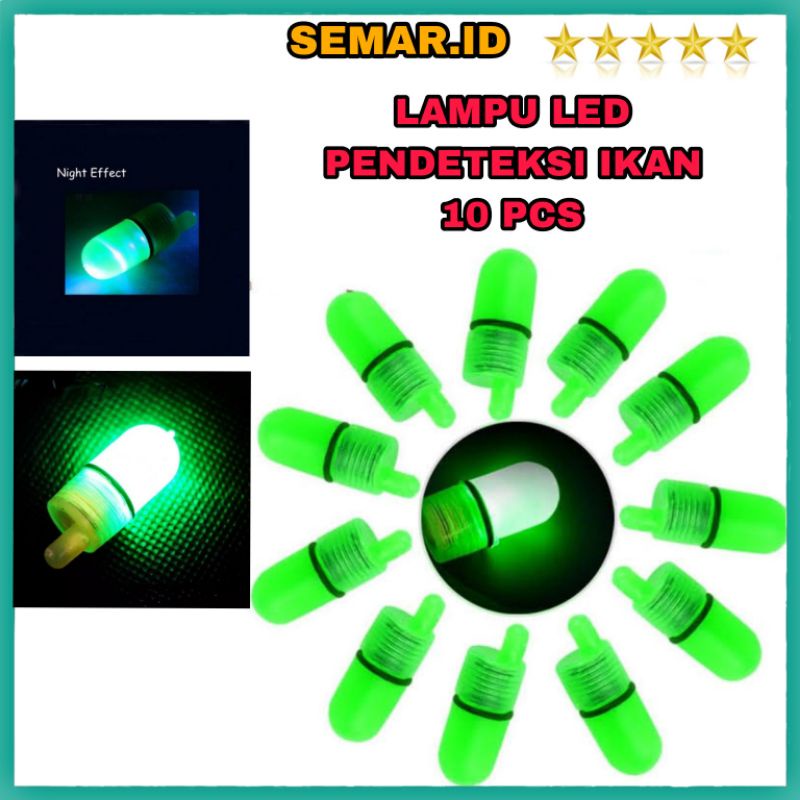 Lampu LED Pendeteksi Ikan untuk Kail Pancing 10 PCS