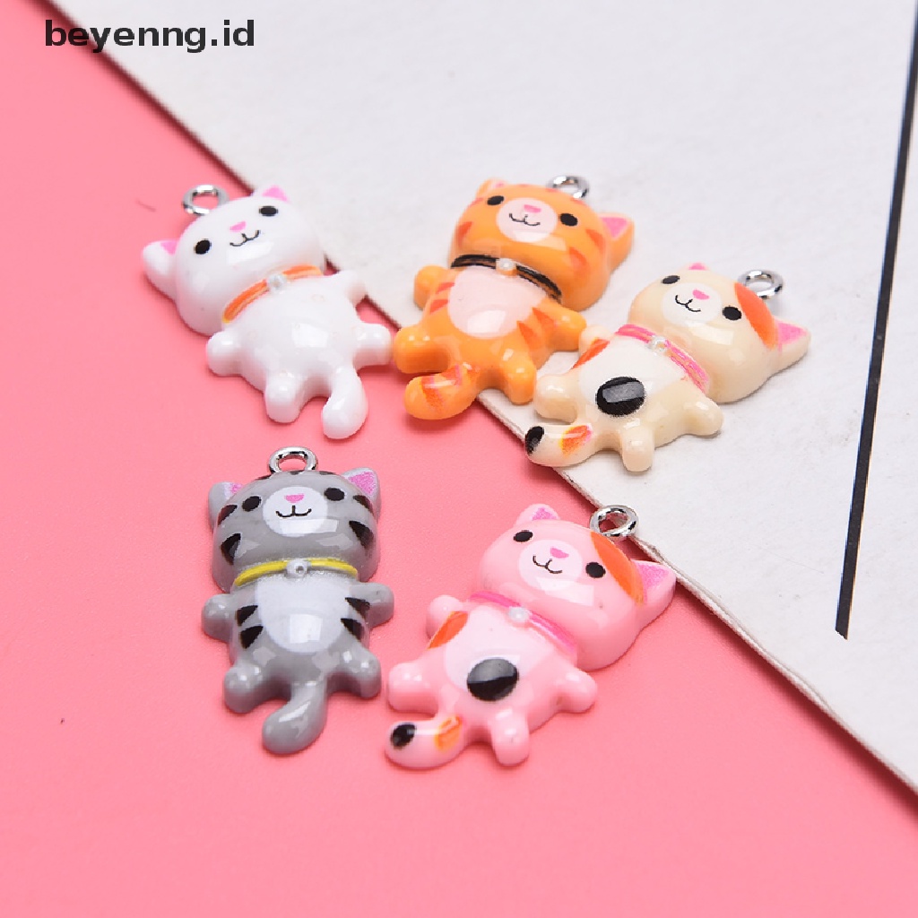 Beyen 10Pcs Resin Kucing Hewan Lucu Ch Liontin DIY Membuat Anting Perhiasan Craft ID