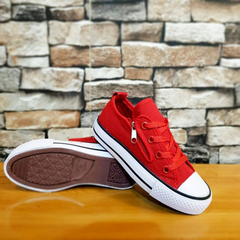 Sepatu converse anak zipper sleting low sepatu anak laki laki perempuan sneakers anak