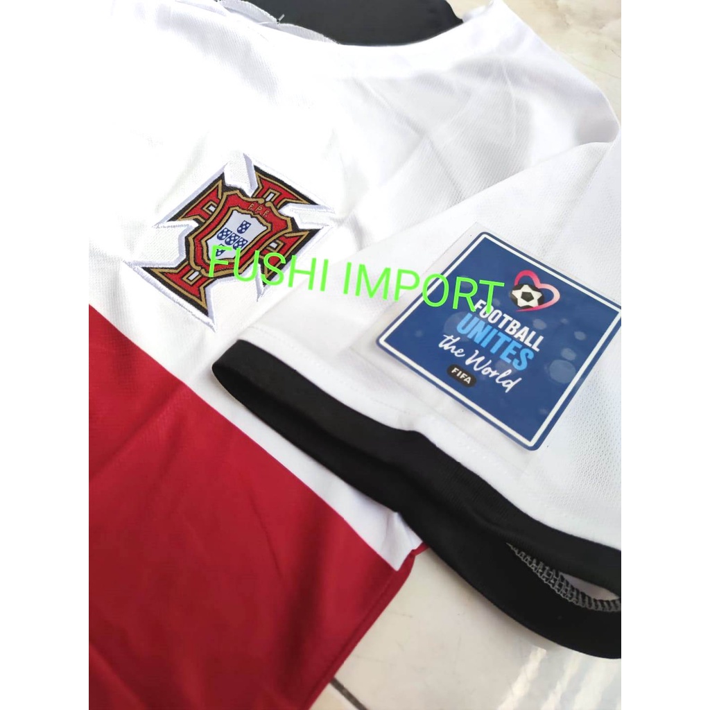 Jersey Baju Bola Portugal Away Full Patch EURO 2022 2024 Grade Ori