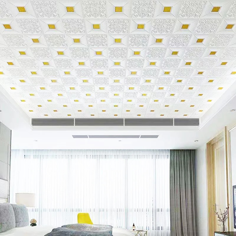 wallpaper plafon dan dinding 3d motif batik minimalis