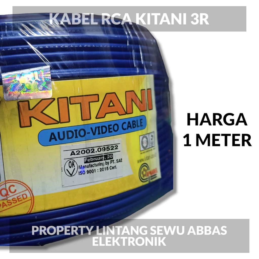 KABEL AUDIO RCA 3R KITANI METERAN KABEL RCA METERAN KABEL KITANI RCA