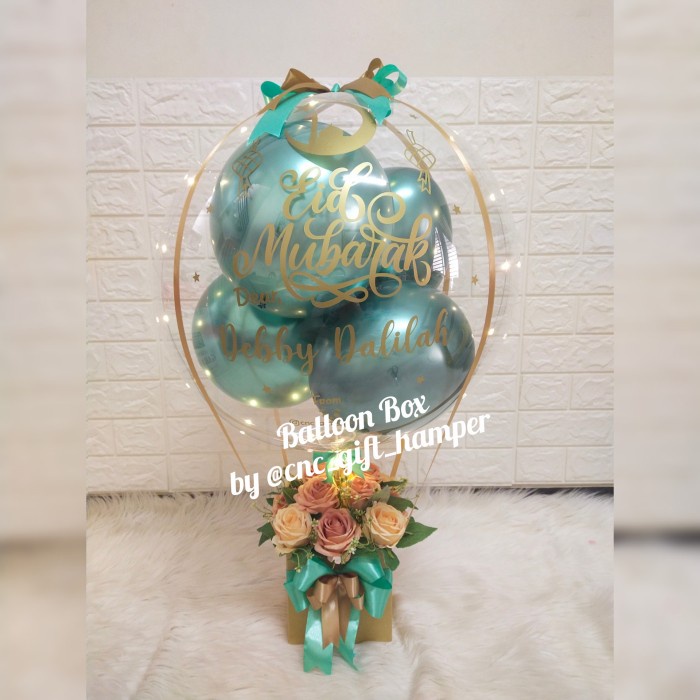 

balon box lebaran/hamper idul fitri/kado/eid mubarak/bingkisan lebaran