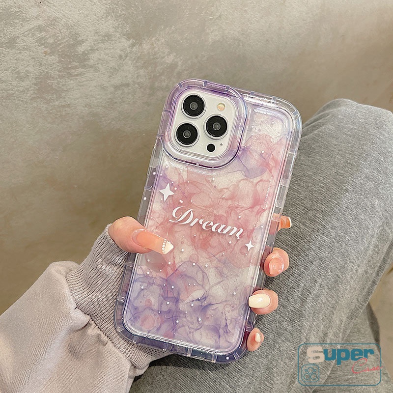IPHONE Kompatibel Untuk Iphone11 Pro 7Plus 8Plus XR X 6Plus XS Max11 13 12 14 Pro Max Fantasi Langit Berbintang Lembut Tpu Case Gradien Bintang Bulan Pewarna Shockproof Airbag Pasangan Ponsel Cover