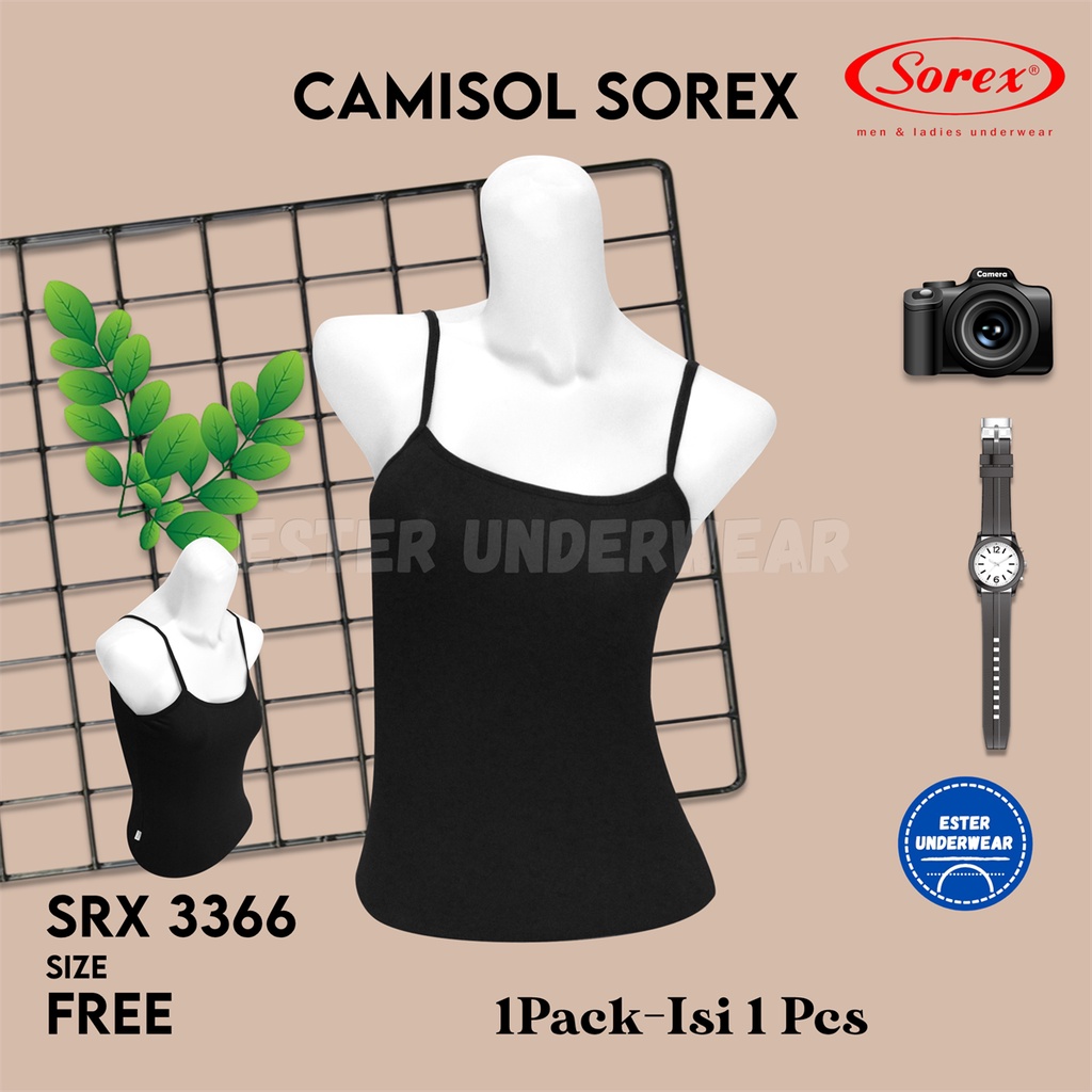 SOREX BASIC CAMISOL 3366 Atasan Tanktop Wanita Tali Kecil iSI 1 Pcs