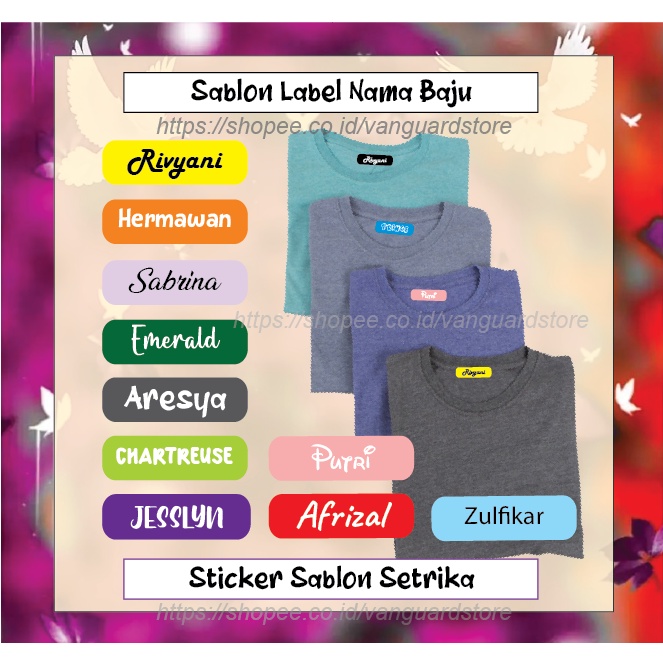 CUSTOM NAMA LABEL SERAGAM SEKOLAH STIKER KAOS SABLON PESANTREN SETRIKA NAME TAG LAUNDRY